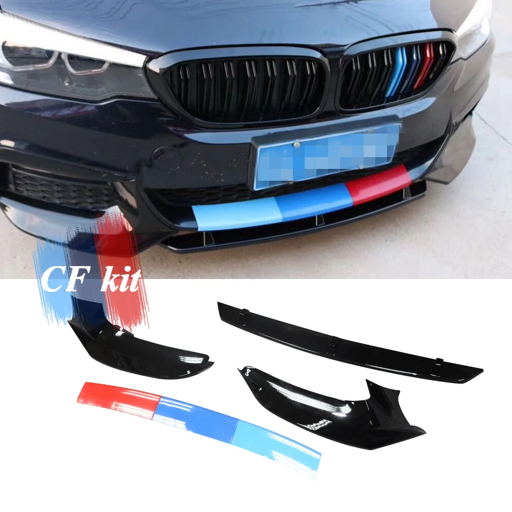 Передний бампер CF Kit ABS для BMW M5 черный + M Color Tech передний G30 G31 спойлер