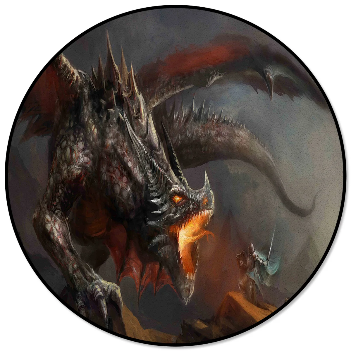 Дракон-бойня воинов в средневековье Джордж уошингтон день рождения кухня коврики гостиная круглый ковер