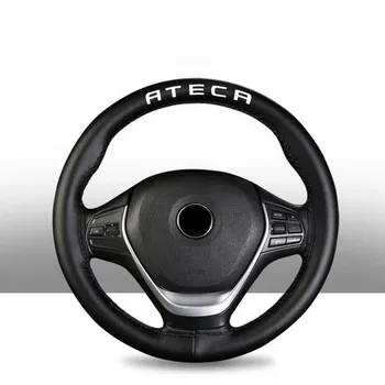 

38 CM Top Genuine Leather Steering Wheel Cover for Seat Ateca Car Interior Accessories