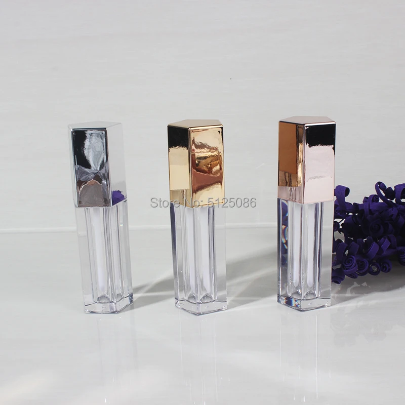 

5ml-8ml Rose Gold Silver Cosmetic Lip Gloss Tube,Plastic Transparent Labial glair Lipstick Refillable Container Concealer Bottle