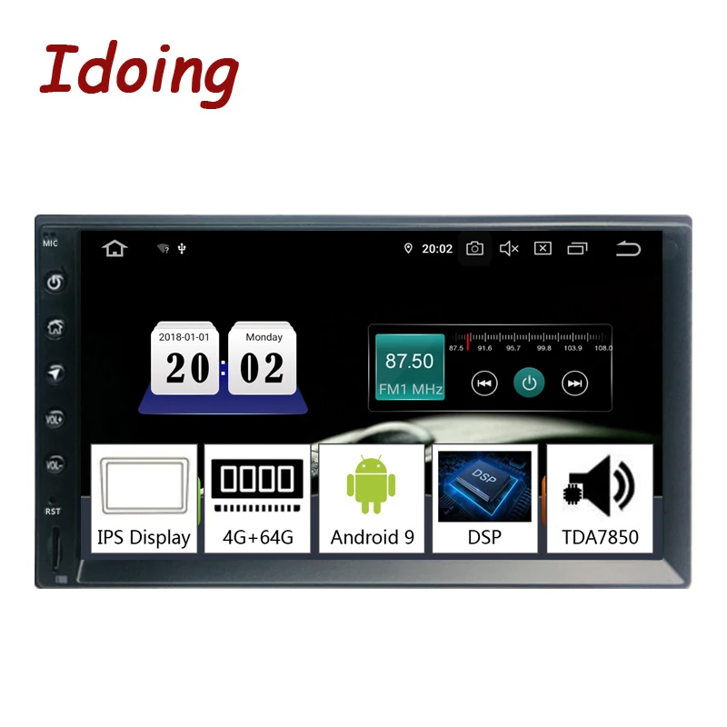 Idoing 2Din " PX5 4G+ 64G Восьмиядерный Универсальный Автомобильный gps радио плеер Android 9,0 ips экран навигация Мультимедиа Bluetooth TDA7850