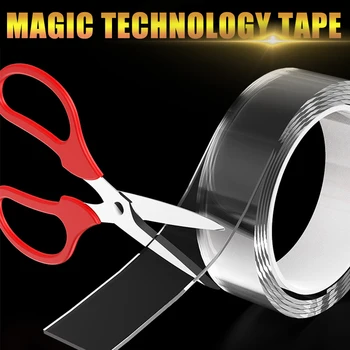 

Magic-Tape Cleanable Transparent Nano Notrace Waterproof 3M5M Home Odorless Plant Tape Double Sided Reusable Waterproof Adhesive