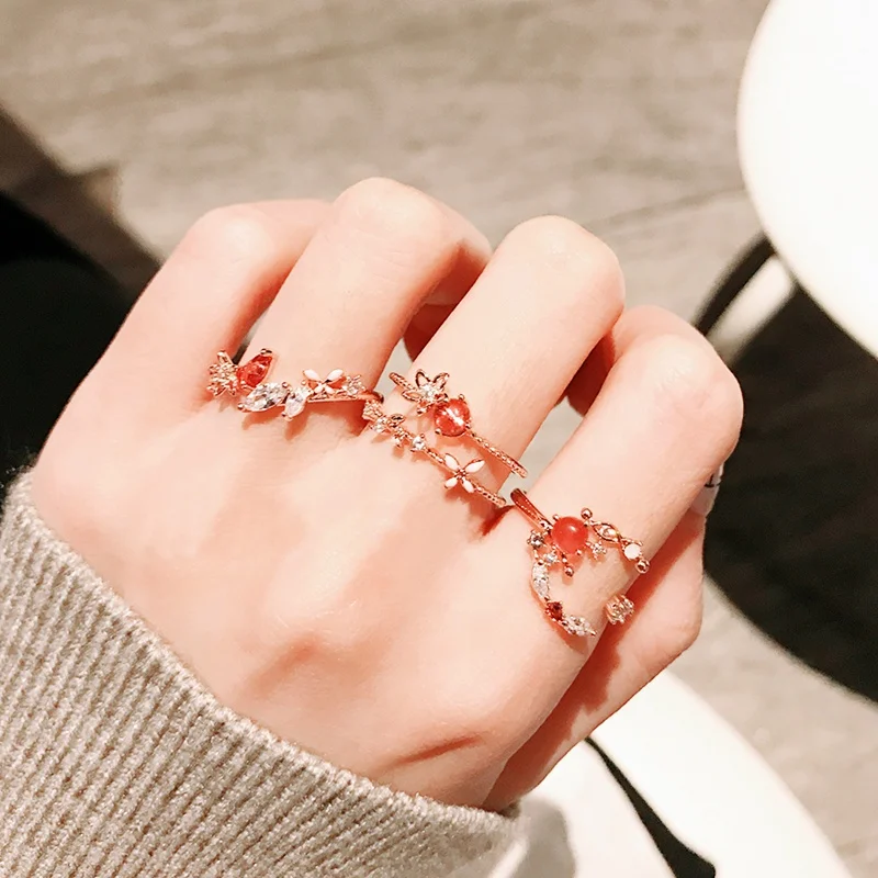 MENGJIQIAO-New-Korean-Sweet-Heart-Flower-Cubic-Zircon-Adjustable-Rings-For-Women-Fashion-Waterdrop-Crystal-Bague (3)