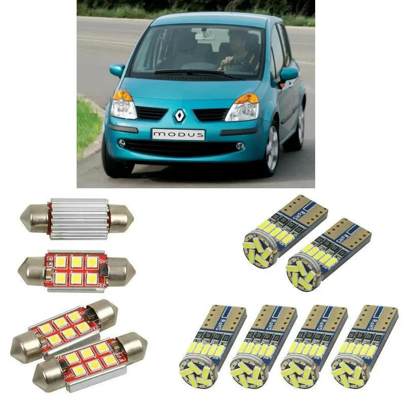 Interior led Car lights For Renault modus grand fjp0 2004 car accessories boot light License Plate Light 10pc | Автомобили и