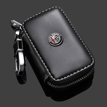 

1PC For Alfa Romeo Stelvio Key Case 2018 Giulia Car Leather Key Case 17 Car Key Bag Leather Key Case