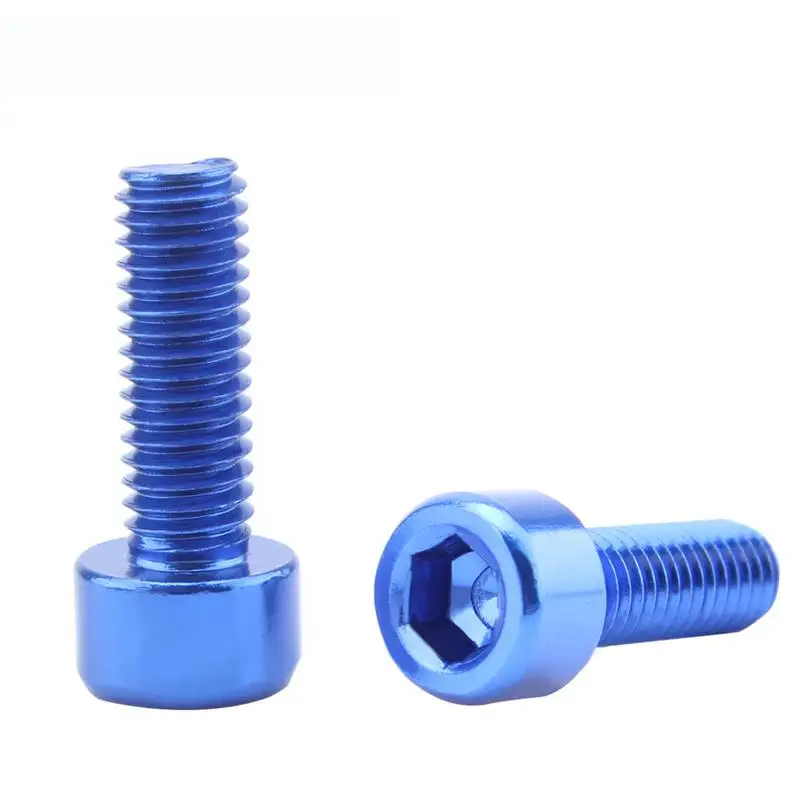 1 Pair Bike Water Bottle Cage Bolts M5 Aluminium Alloy Hex Socket Tapping Screws Blue | Спорт и развлечения