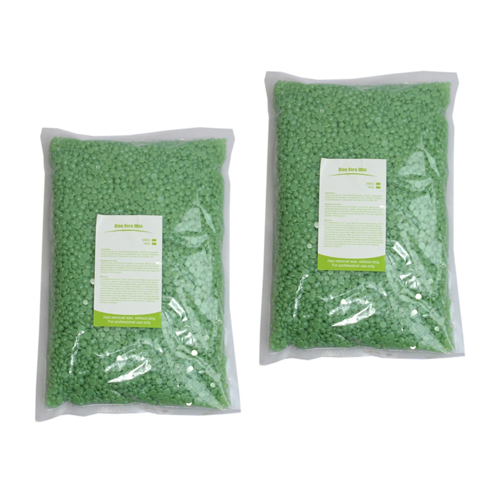 2 Bag 1000g Hard Bean Wax Depilation Bikini Depilatory Without Band Granule Hair Removal for Armpit Leg Body | Красота и здоровье