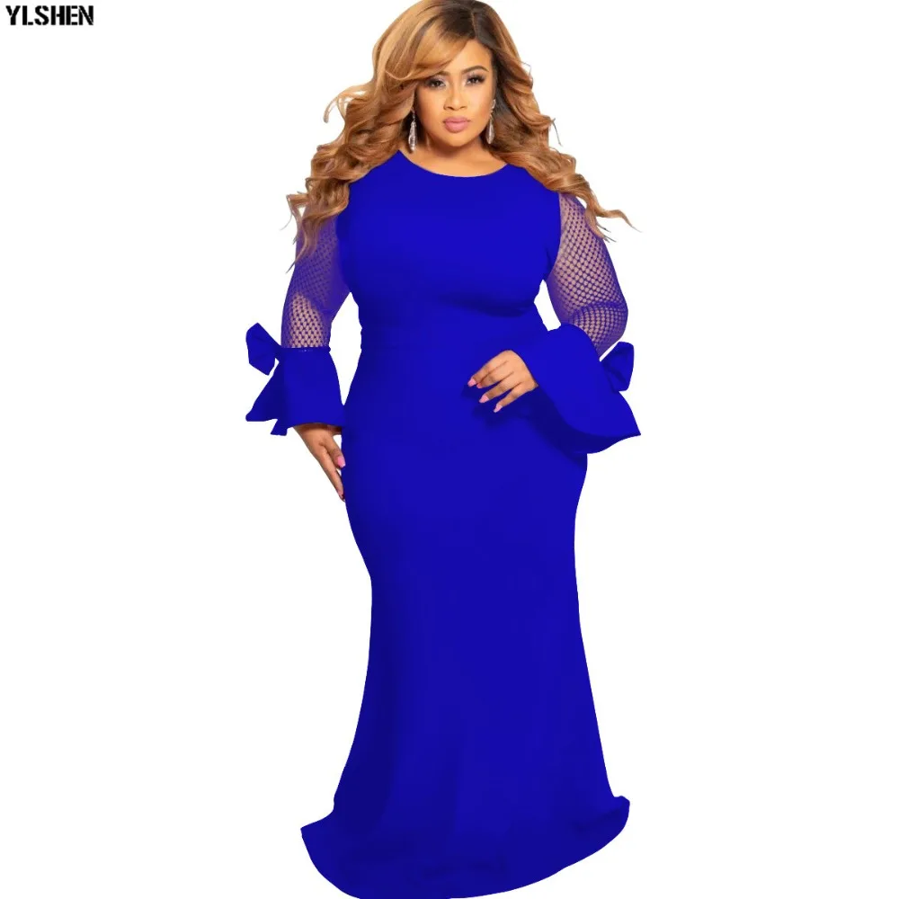 M-5XL African Dresses for Women Dashiki Slim African Clothes Autumn Super Elastic Long Sleeve Africa Clothing Long Maxi Dress 11
