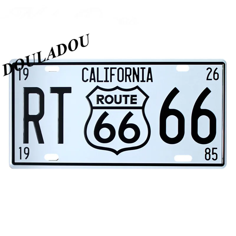[Douladou] USA Route66 металлическая жестяная вывеска, украшение для офиса, украшение для дома, декоративные старинные настенные картины, декор для бара 30x15 см