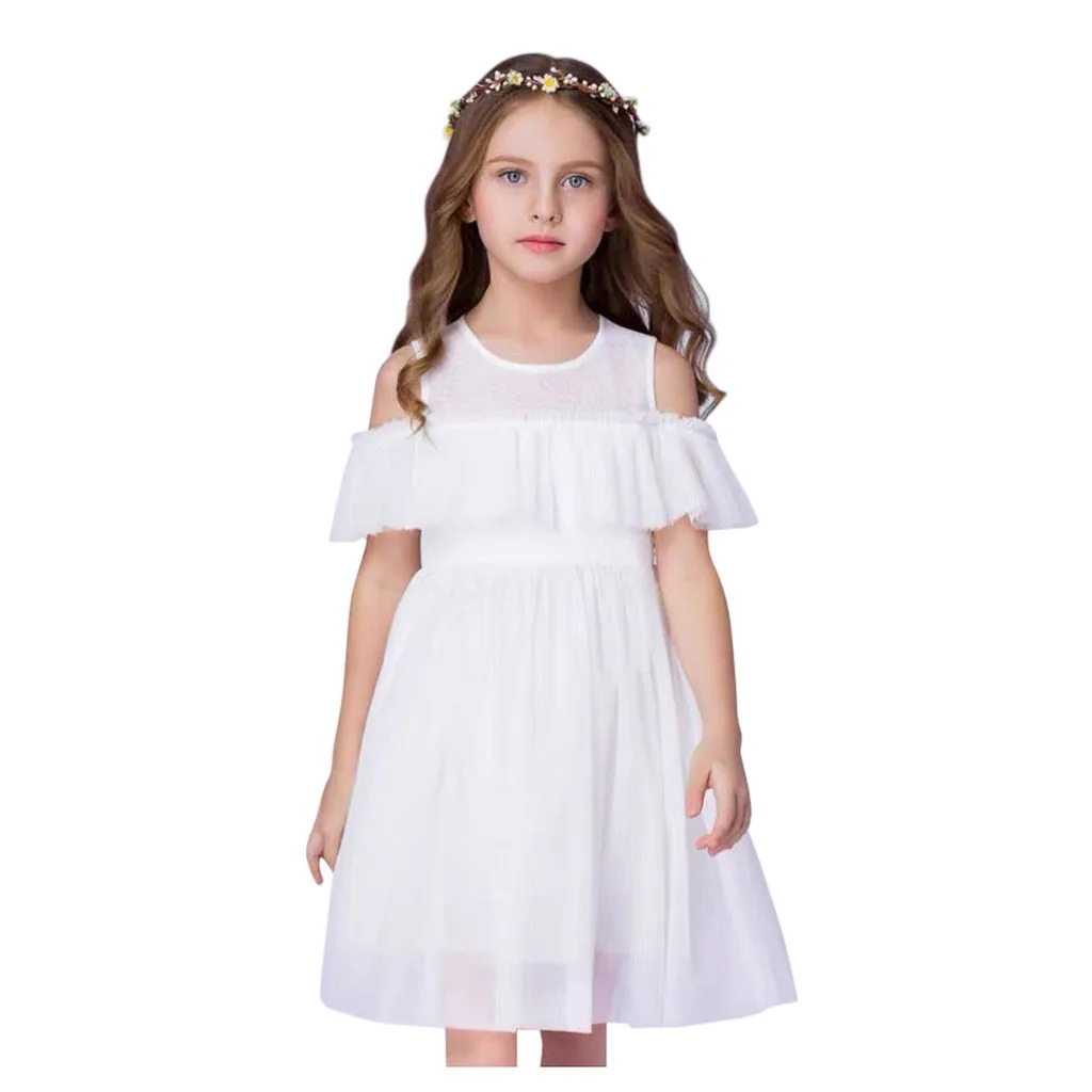 Летнее платье для девочек; одежда для малышей; коллекция года; детское повседневное фатиновое летнее платье для маленьких принцесс; одежда; Vestidos Infantil