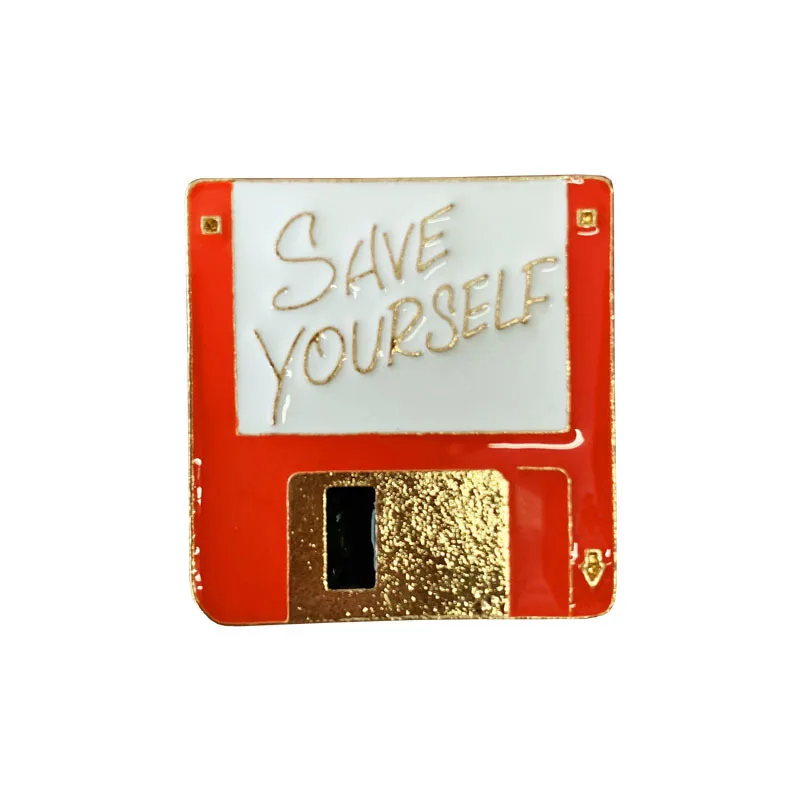 1 шт. Изысканная брошь с надписью SAVE YOURSELF в коробке ювелирное украшение для пальто