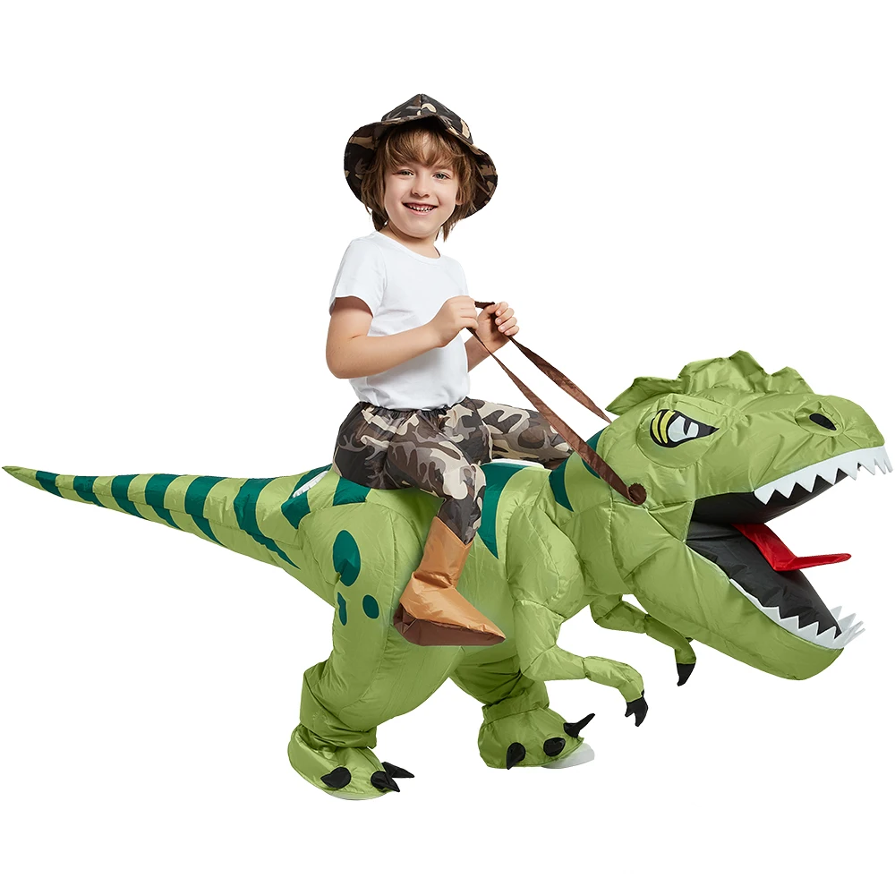 Costume da dinosauro gonfiabile in sella a T Rex Air Blow up