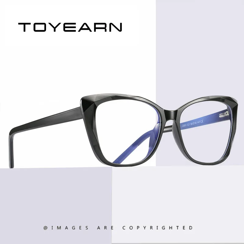 Анти Синие лучи компьютер TR90 Негабаритных кошачий глаз очки для женщин синий светильник покрытие игровые очки для работы Рамки UV400