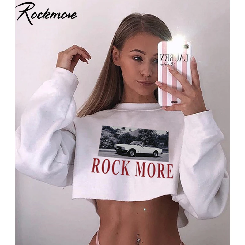 Rockmore уличная женские толстовки с капюшоном плюс Размеры с буквенным принтом и с рисунком в виде машинок Harajuku зимняя женская толстовка со Размеры балахон осень