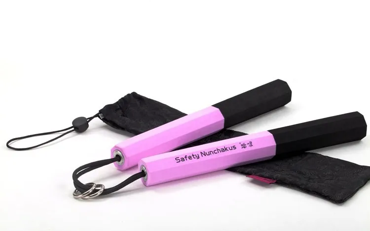 pink Nunchakus/sponge foam shuangjieao/heavy-duty sponge Nunchakus martial arts training