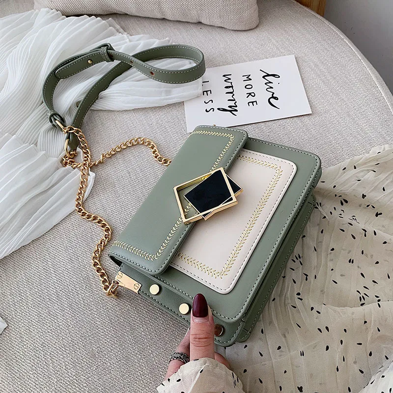 

New Arrival Bag Women's 2019 New Style Fashion Korean-style Simple Chain Square Sling Bag Summer Hipster Crossbody Bag