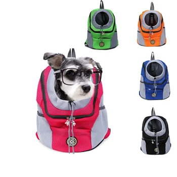 

2020 New Out Double Shoulder Portable Travel Backpack Outdoor Pet Dog Carrier Bag Pet Dog Front Bag Mesh Backpack Head BF001