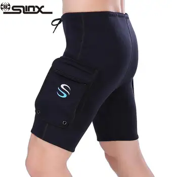 

NEW SLINX Black 3mm Neoprene Wetsuit Tech Shorts Snorkeling Scuba Diving Equipment Surfing Trunks Submersible Pocket Pants