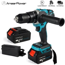 Destornillador eléctrico de 21V sin escobillas para pesca en hielo, taladro de impacto 3 en 1, inalámbrico, Torque de 120 N.m, para herramientas de batería de litio Makita