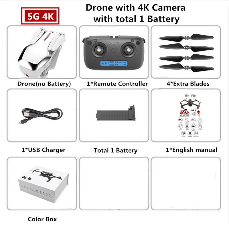 CSJ X7 Дрон 4K 5,8G HD камера Профессиональный gps Дроны с камерой складной бесщеточный Интеллектуальный следящий Квадрокоптер VS F11 SG906 - Цвет: W1 Color Box