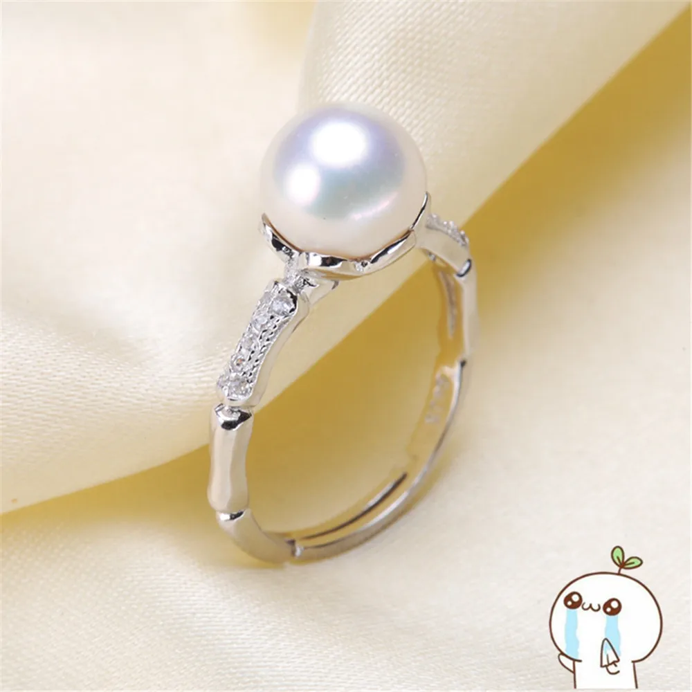 

Ring Mount Pearl Accessories Adjustable Size 925 Sterling Silver Ring Jewelry DIY No Pearl Free Shipping 2019J074