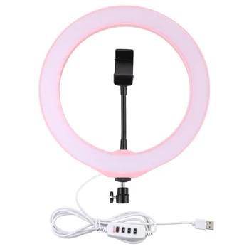 

PULUZ PU397F 10 Inch USB Dimmable LED Selfie Ring Light Studio Ring Light Camera Phone Photography Video Makeup Lamp with Phone