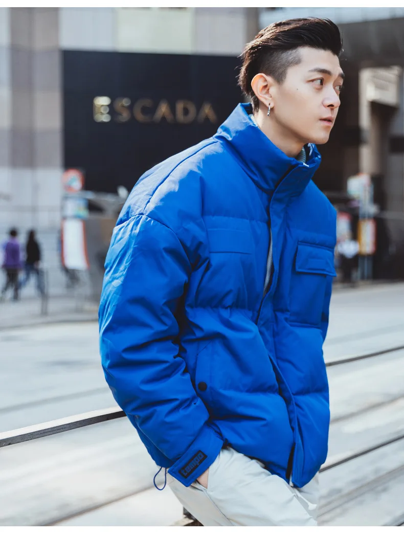 Down Jacket Men's Winter New Style Hong Kong Style Trend Thin down Jacket Oversize Short Couples down Coat