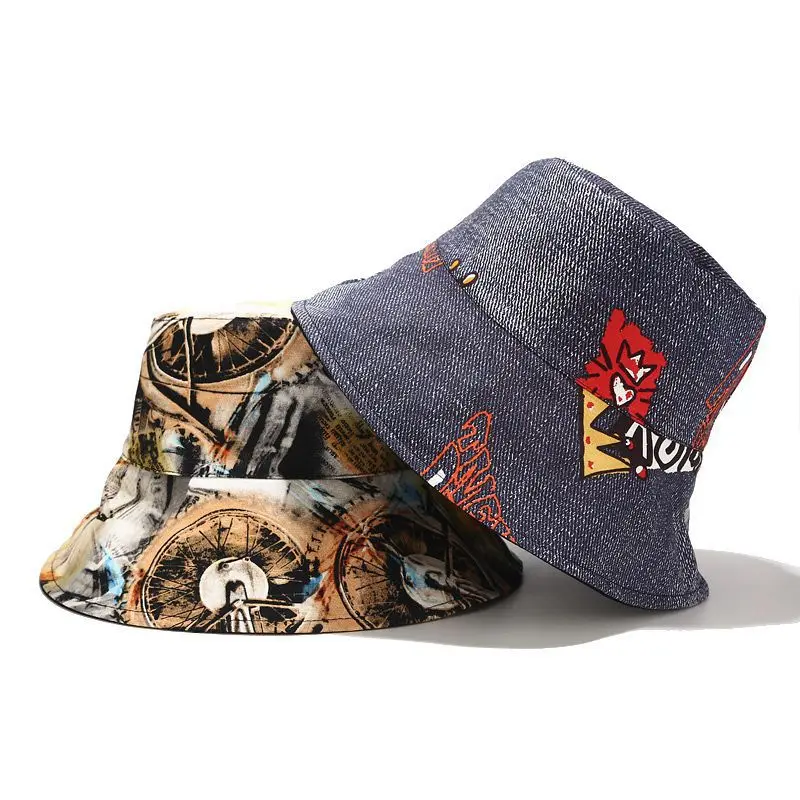 

2020 Reversible Large Brim Bucket Hat With String Summer Beach Fishing Cap Summer Fishermen Panama Wide Brim Men Sun Hat Sunhat