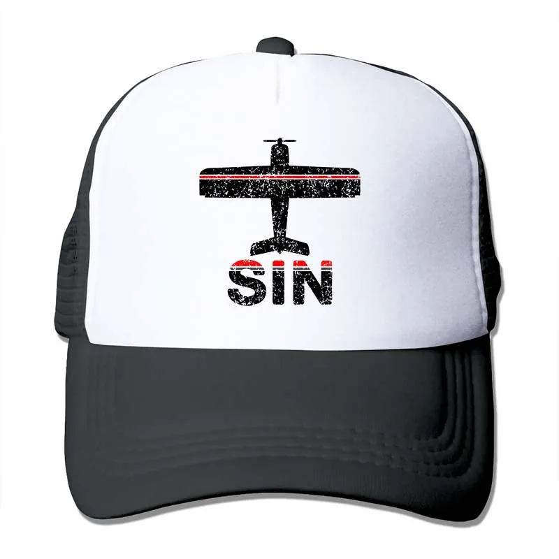 Fly Сингапур SIN аэропорт и XS s m l xl 2x 3x 4x Сингапур Changi аэропорт 2 цвета бейсболка для мужчин и женщин Кепка водителя грузовика - Цвет: 4-Black