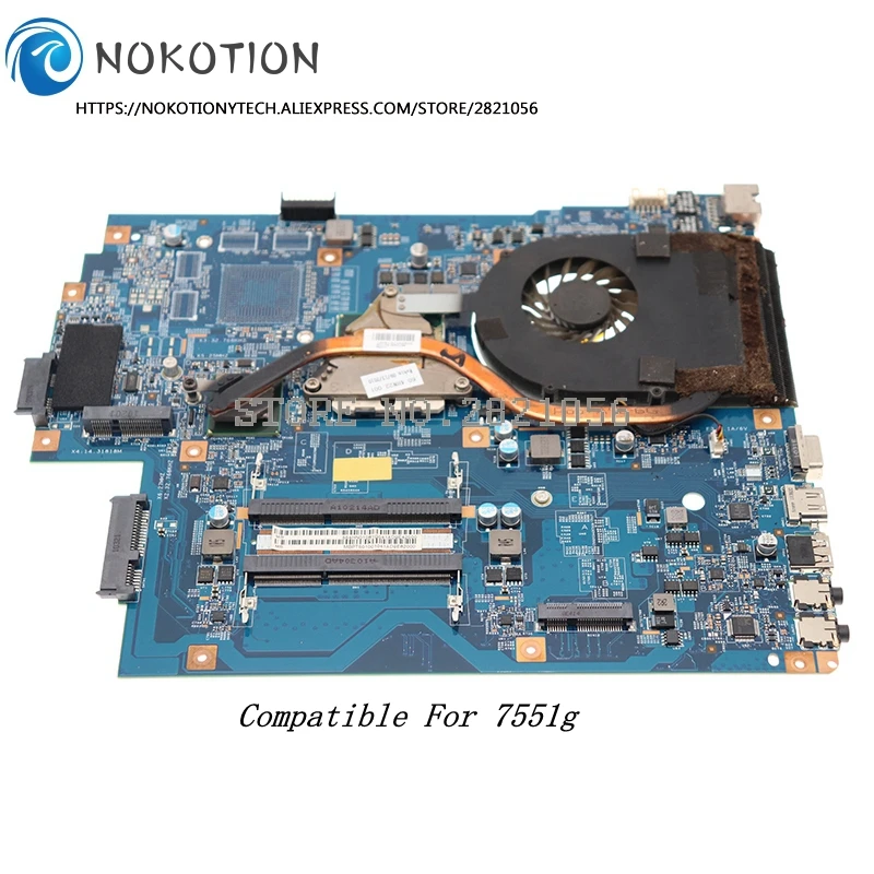 Материнская плата NOKOTION MBPT501001 для ноутбука Acer aspire 7741 7741Z 7741G 7741ZG 48.4HN01.01M материнская