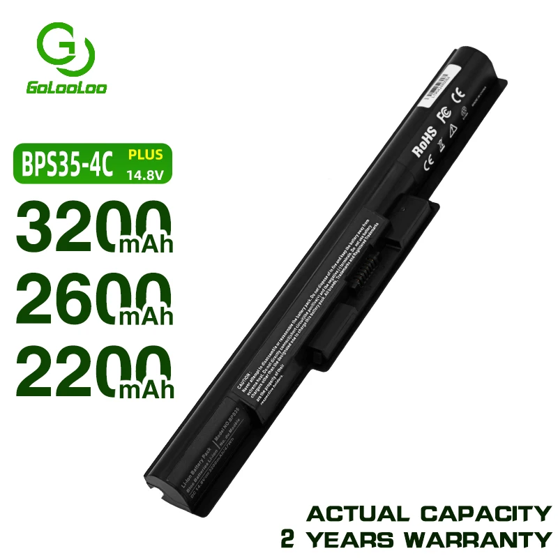Аккумуляторная батарея Golooloo BPS35A 4 ячейки 3200 мАч фотоаккумулятор SVF1521A2E SVF15216SC