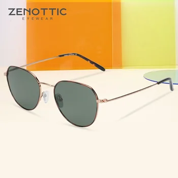 

ZENOTTIC Brand Summer Polarized Sun Glasses UV400-Proof Driving Glasses Lenses For Man Vintage Alloy Photochromic Sunglasses