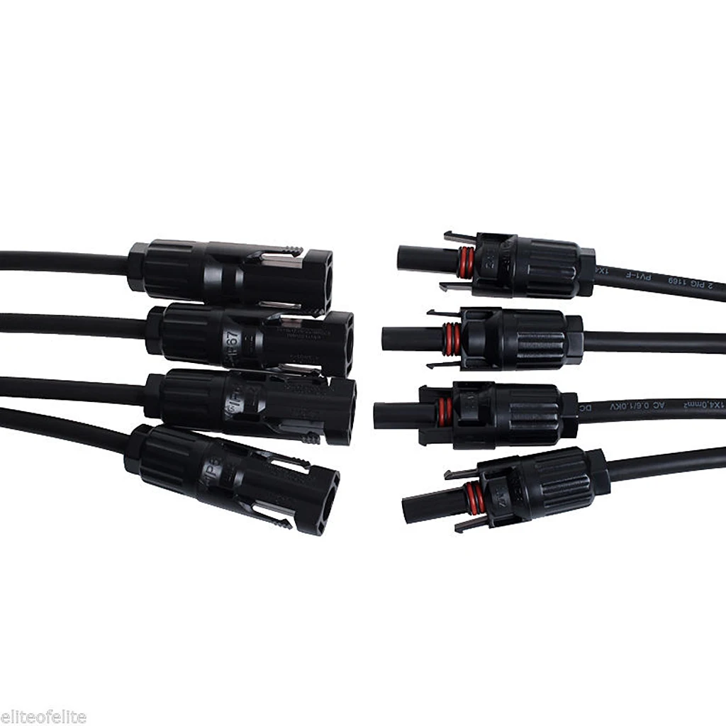 4 Pairs of  Y Branch Solar Panel Adapter Connector M/FFFF1 to 4 for Solar Wire Cable Connection