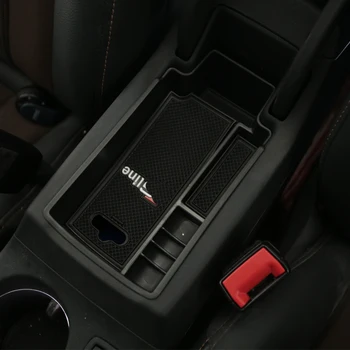 

Foal Burning ABS Black Car Central Armrest Storage Box ABS Storage Tray Container For Audi Q3 2012 -2016 Car Organizer