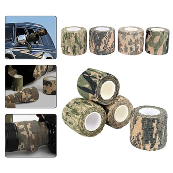 

Fabrics Outdoor jungle Camouflage Adhesive Tape Army Wrap Rifle Hunting Tool Stealth Tape for Outdoor Hiking Blind Tree Stand