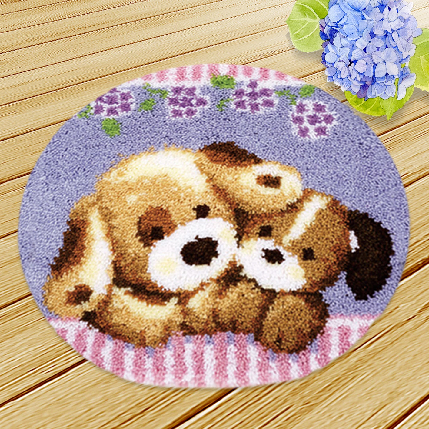 Diy рукоделие кошка собака Smyrna Klink Haak Kussen Bloem комплект Almofadas Knooppakket Klink Haak Kleed Bloemen наборы коврик вышивка 3D
