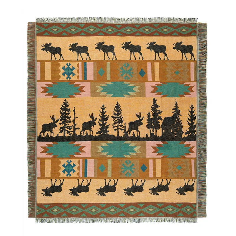 Moose, домик, олень, лось, диван с обивкой из гобелена, одеяло, для дома, декоративная кровать, покрывало, толстое вязаное одеяло, год, ковер, коврик