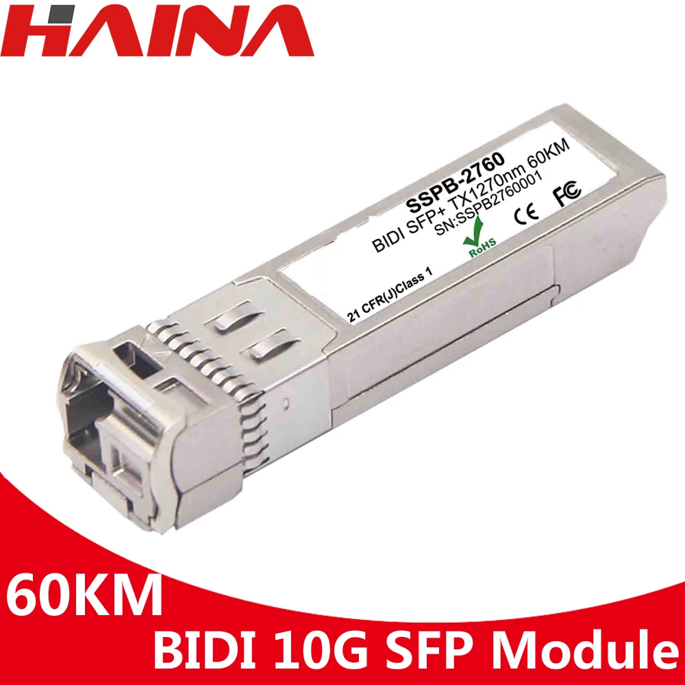 10G SFP Module 60KM+ BIDI Optical Transceiver + TX