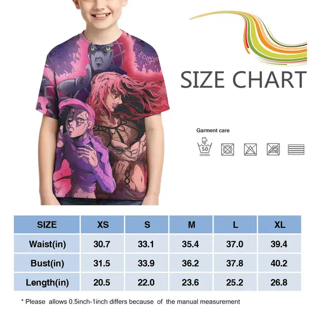 jojo figure Clothing Fun Casual Top Jojo Bizarre Adventure T-shirt Kids T-shirt Boy Clothing Anime Cartoon T-shirt Kids Summer 3