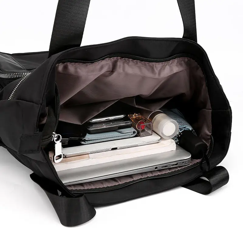 Нейлоновая Большая вместительная длинная сумка через плечо, водонепроницаемая сумка для покупок, пляжные сумки с ручкой сверху, женские дизайнерские нейлоновые сумки