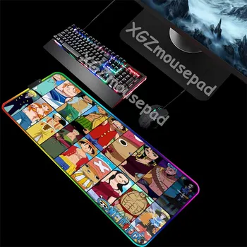 

XGZ Custom Large RGB Mouse Pad Black Precision Lock Edge Anime One Piece Computer Personality Table Mat Speed Rubber Non-slip