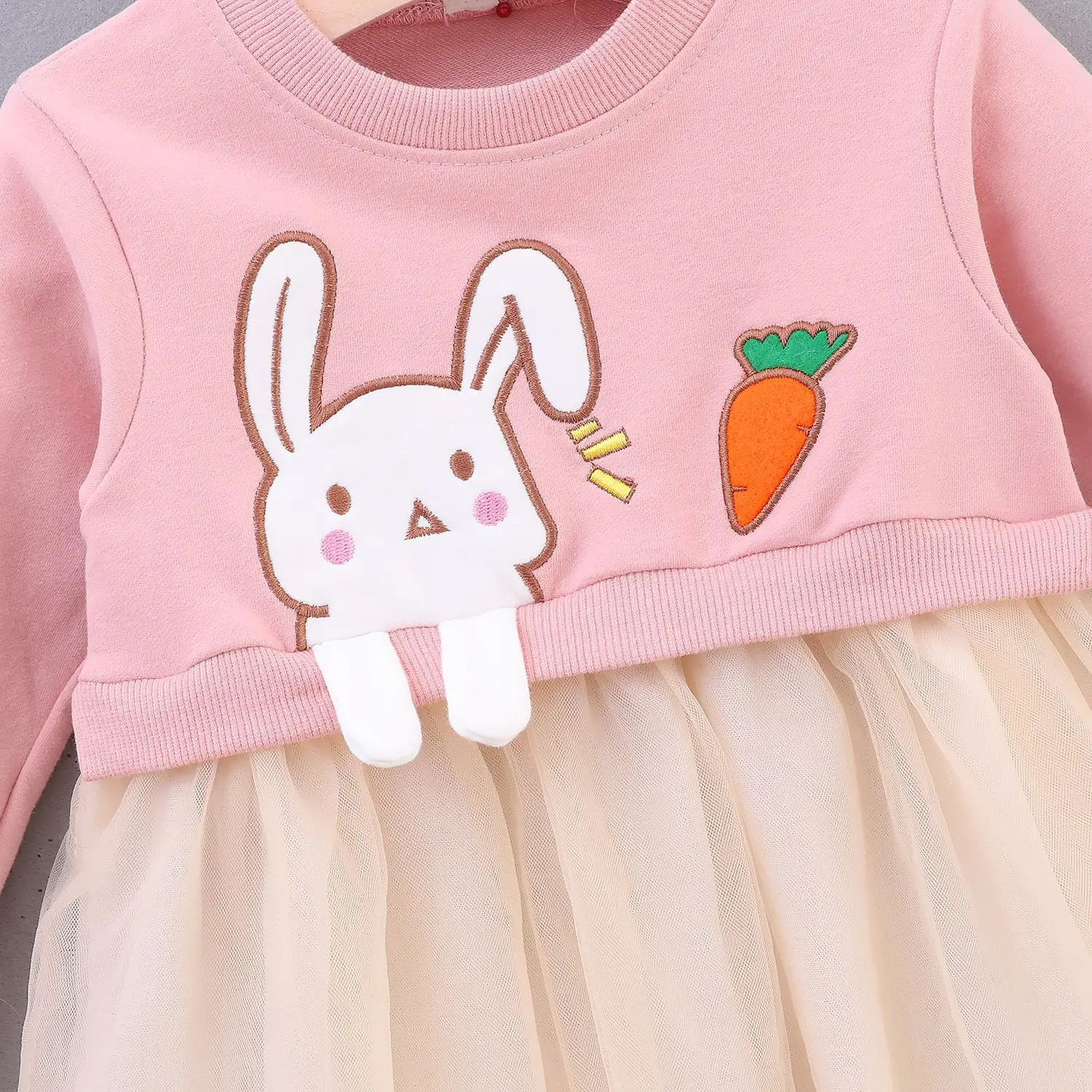 Одежда для девочек милое платье с кроликом для маленьких девочек кружевное платье с длинными рукавами платья принцессы из тюля для выпускного вечера