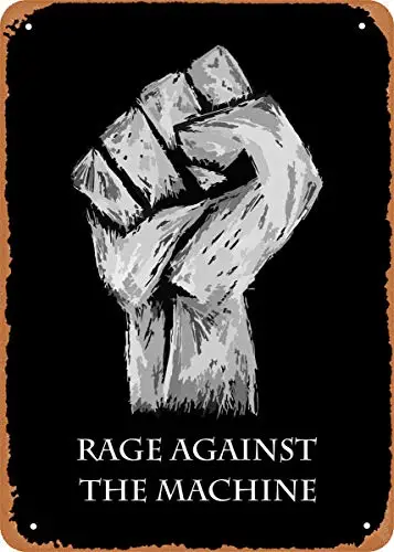 Постер рок-группы Rage with The Machine металлический жестяной знак 8x12 дюймов винтажный
