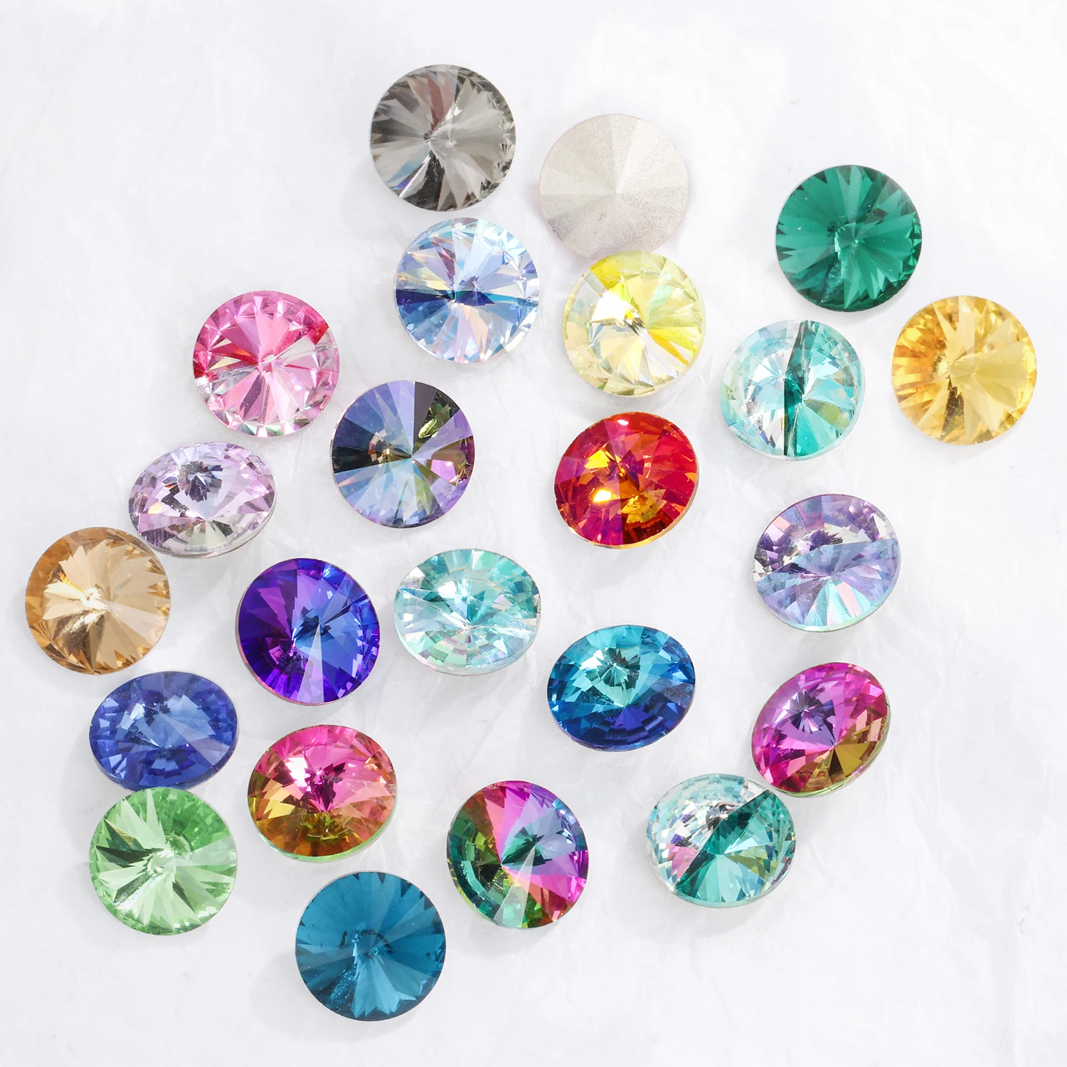 6/8/10/12/14MM Strass Rond Pointu Diamant Pierres Perles