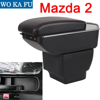 

for Mazda 2 armrest box universal car center console caja modification accessories double raised with USB