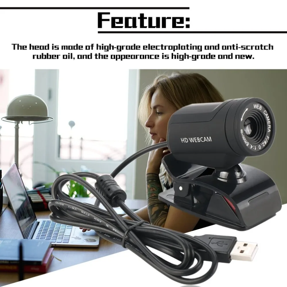 A7220D HD USB веб-камера CMOS сенсор веб-Компьютерная камера Встроенный цифровой микрофон для настольного ПК ноутбука для видеозвонков