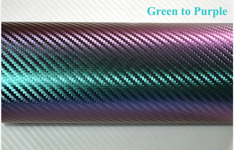 Green To Purple Chameleon 3D Carbon Fiber Vinyl Wrap Film-5