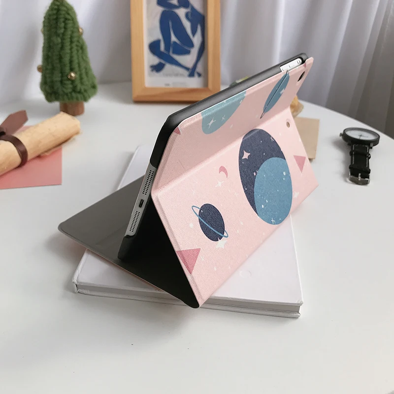 Автоматический будильник смарт-чехол с подставкой для Планшеты ipad Mini1 на возраст 2, 3, 4, 5, ipad air 2 3 pro 10,5 Мультфильм защитный чехол для ipad 2, 3, 4 18 9,7