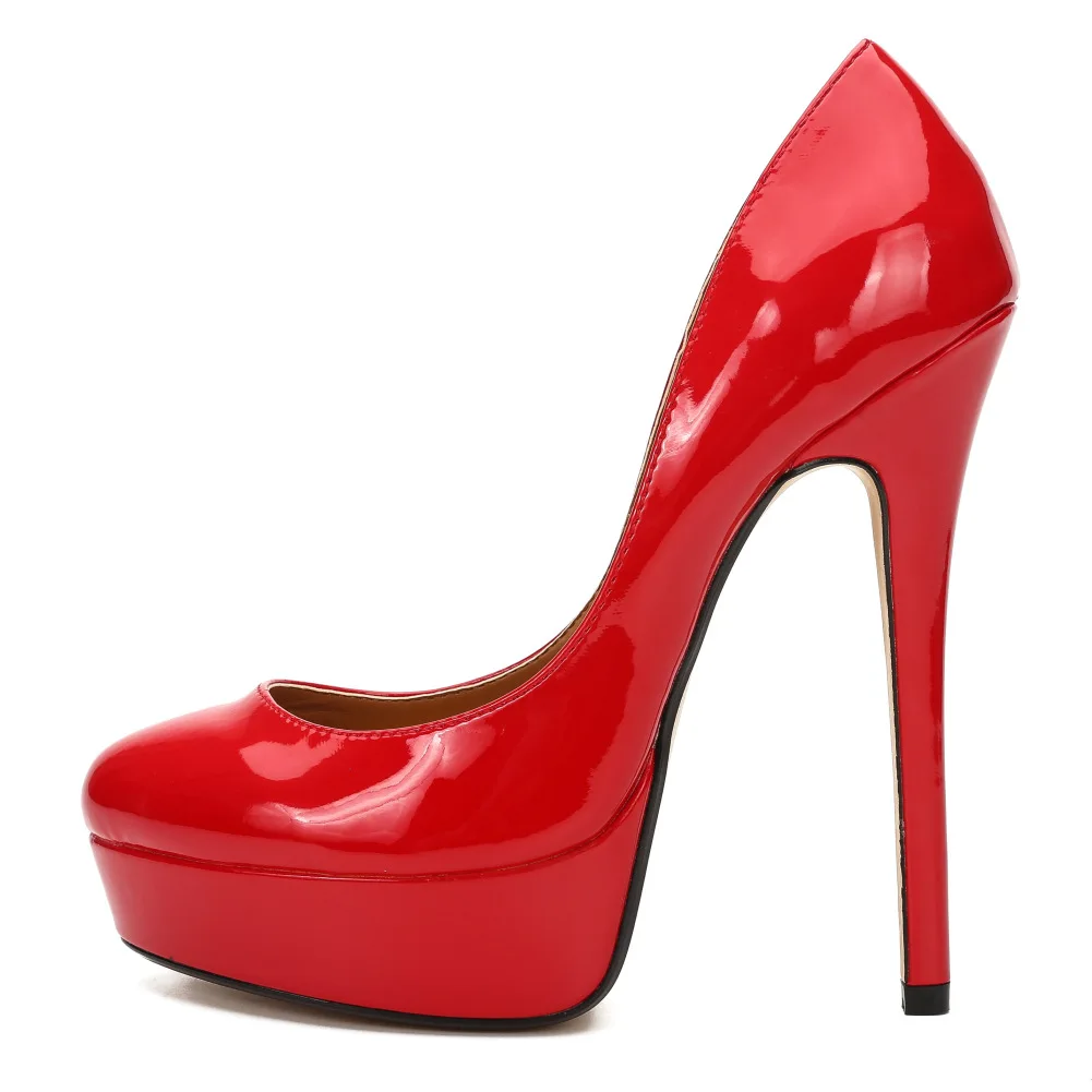Mclubgirl Women Man High Heels Pumps 40-47 Large-size High-heeled Shoes Platform Nightclub Pumps ZQJ - Цвет: red