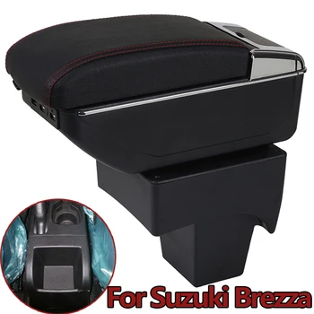 

For Suzuki Brezza Armrest Box Central Store Content Storage Box with Cup Holder Ashtray USB Interface In Car Accessories